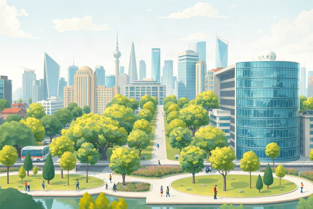 Hero illustration for the article “Rising Property Prices in Urban Areas Linked to Increased Demand for Green Spaces”