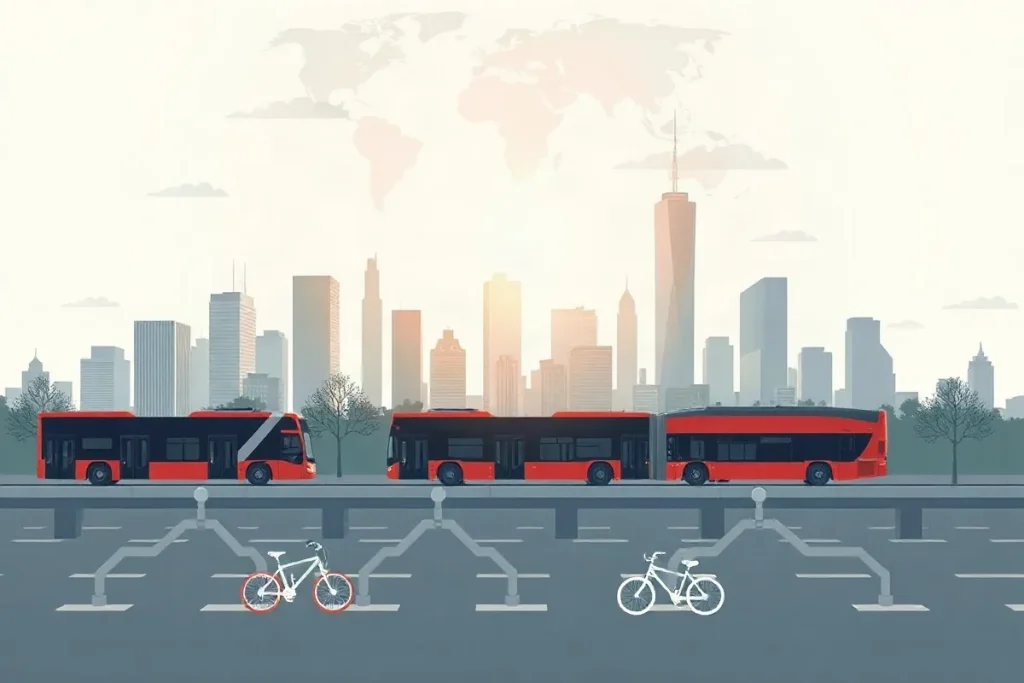 Hero illustration for the article “Survey Shows Urban Buyers Value Public Transport Access”