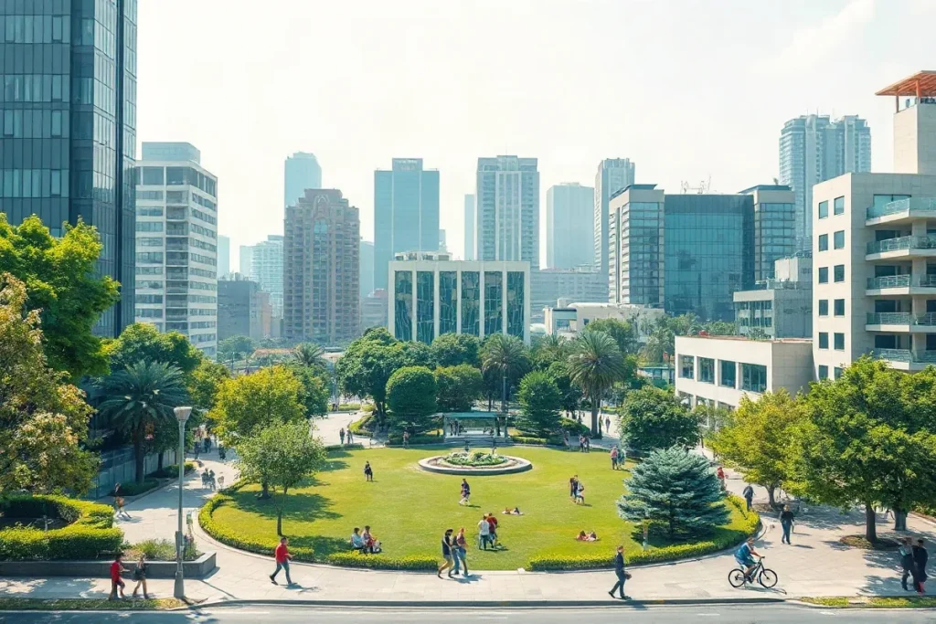 Hero illustration for the article “Green Space Development Gains Momentum in Urban Real Estate”