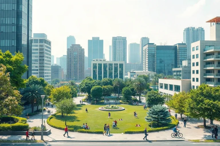 Hero illustration for the article “Green Space Development Gains Momentum in Urban Real Estate”
