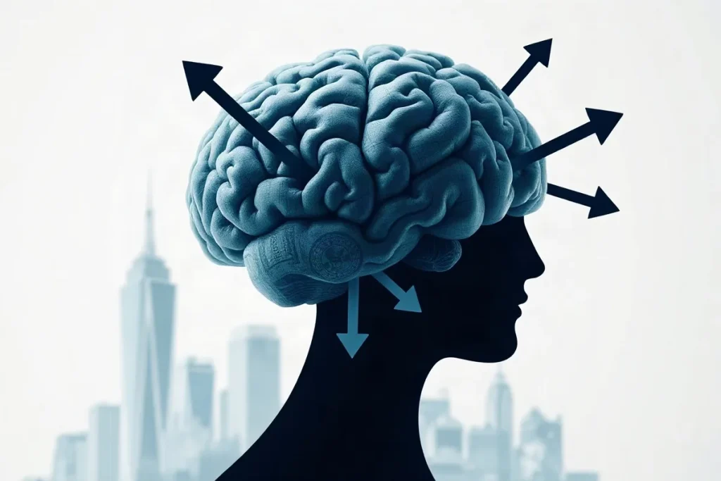 Hero illustration for the article “Behavioral Biases Shaping Personal Investment Decisions”