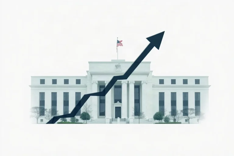 Hero illustration for the article “Fed Raises Rates, Signals More Hikes This Year”