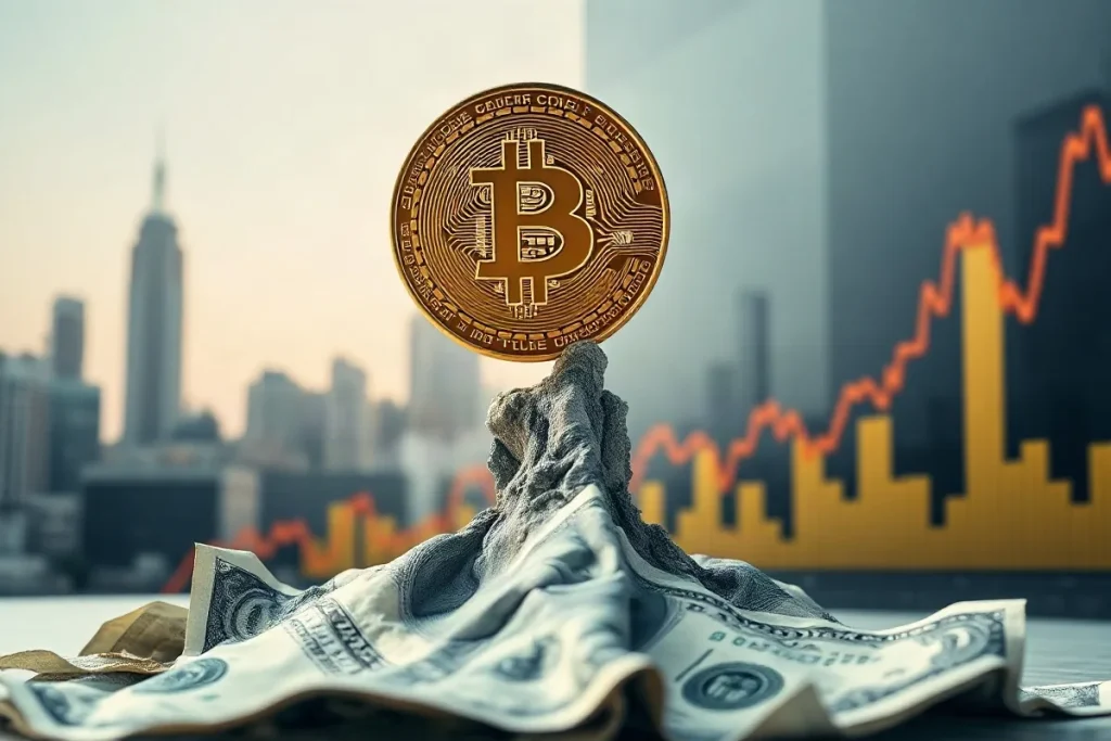 Hero illustration for the article “Strive CEO Foresees Bitcoin Surge Amid US Dollar Debt Crisis”