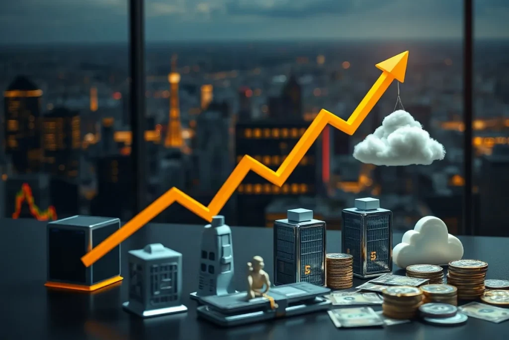 Hero illustration for the article “AI Firms Face Rising Bond Yields and Higher Debt Risks”