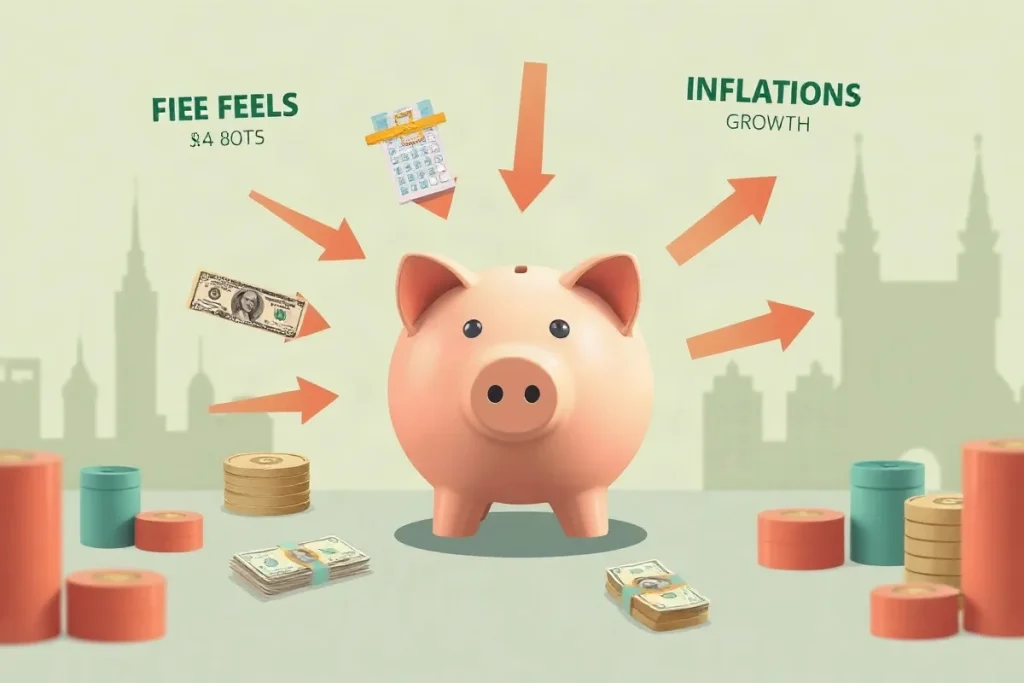 Hero illustration for the article “The Hidden Costs Behind High-Yield Savings Accounts”