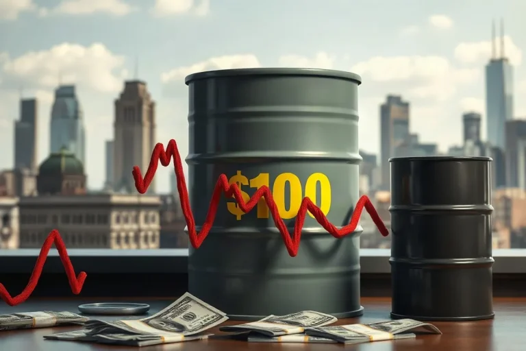 Hero illustration for the article “JPMorgan Warns $100 Oil Could Trigger Rapid Market Drop”
