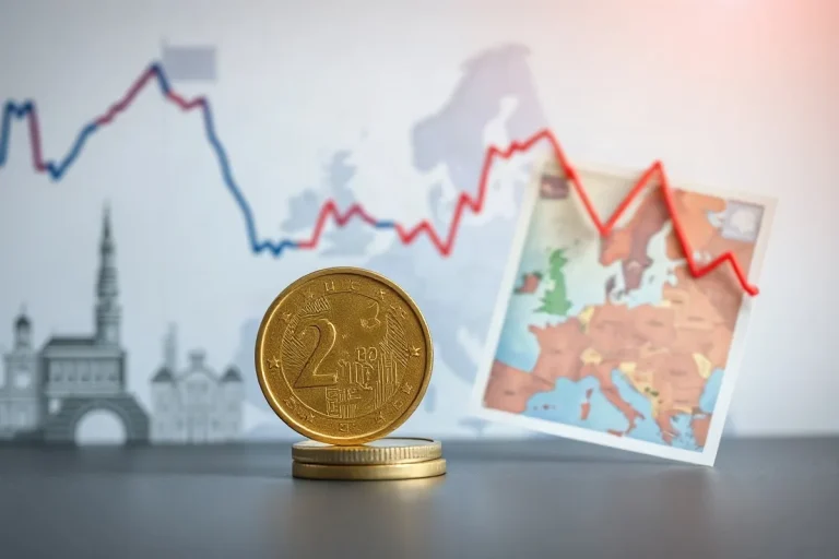 Hero illustration for the article “French Bond Fears Put the Euro Under Pressure”