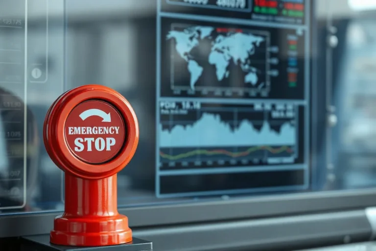 Hero illustration for the article “Nadella Calls for a Human-Controlled AI Emergency Brake”