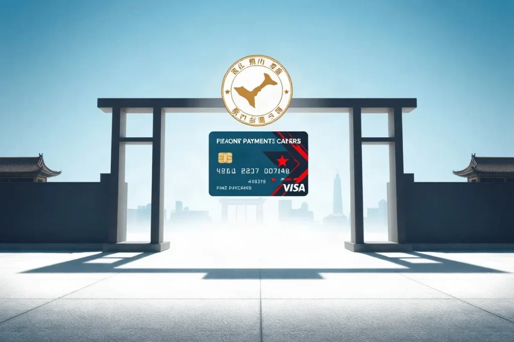 Hero illustration for the article “Visa Wins China Approval for Bank Card Business”